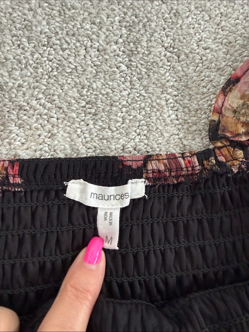 Maurices Black Maxi Dress with Pink Rose Floral Print - Picture 4 of 9